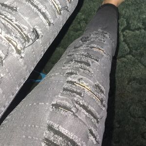 Black washed ripped skinny jeans